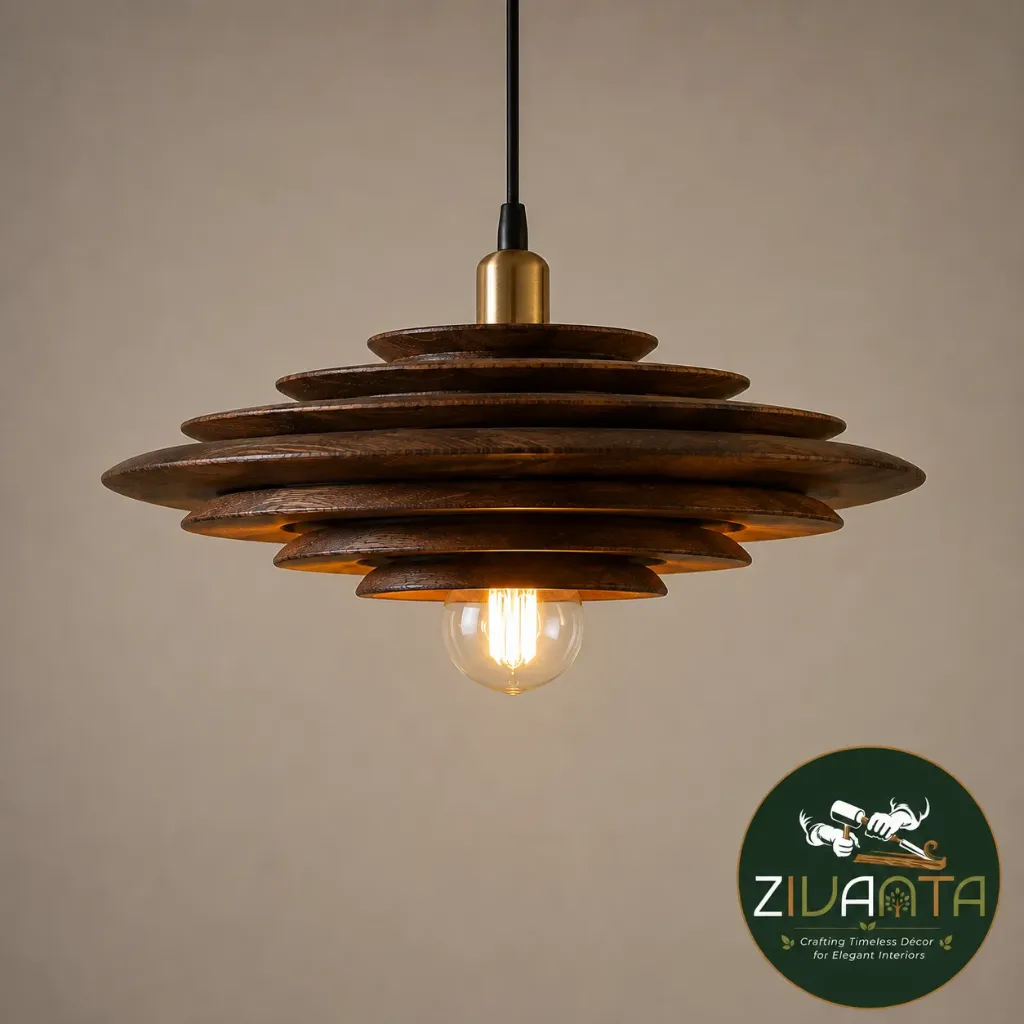 [ZIVWOO14] Wooden Harmony Disc Pendant Lamp
