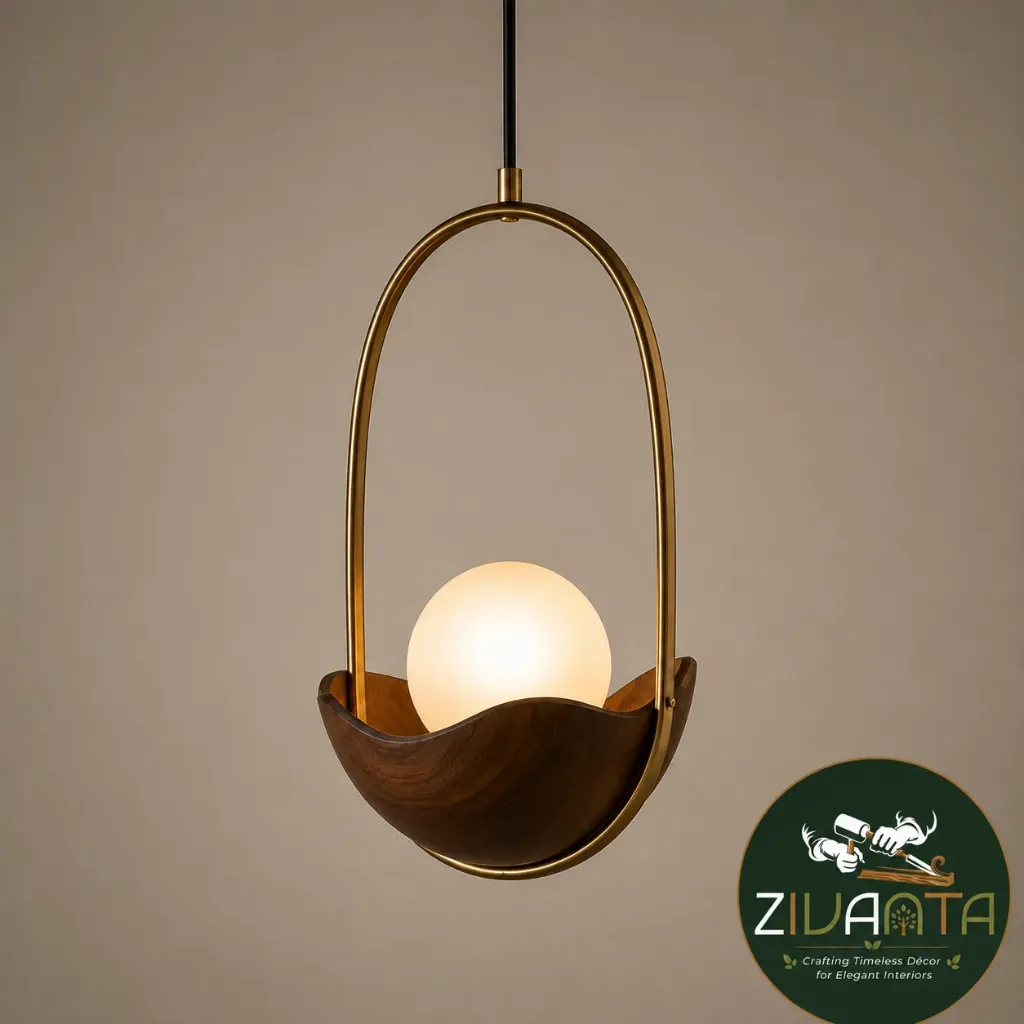 [ZIVWOO15] Wooden Harmony Glow Pendant Lamp