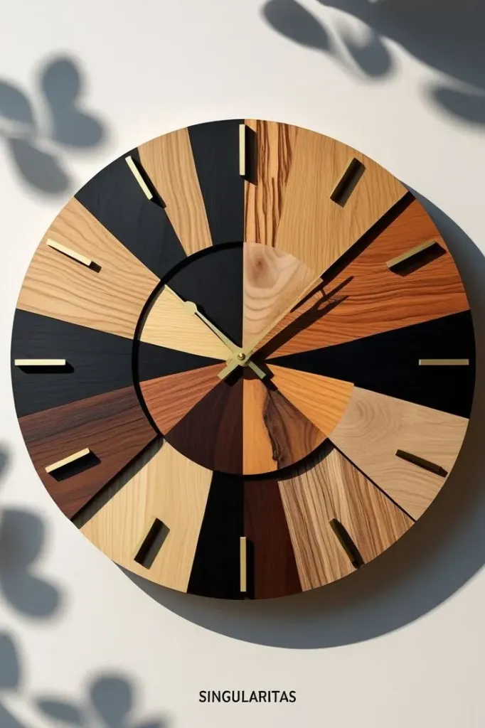 Mosaic Timber Clock