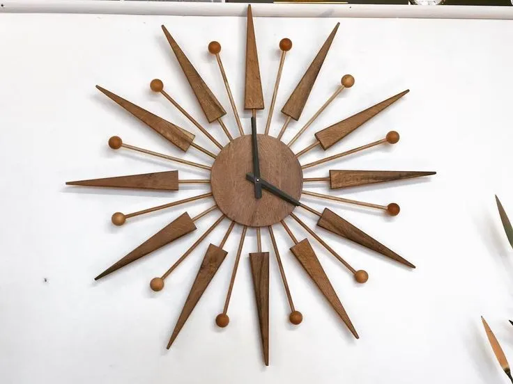 Vintage Walnut Star Clock