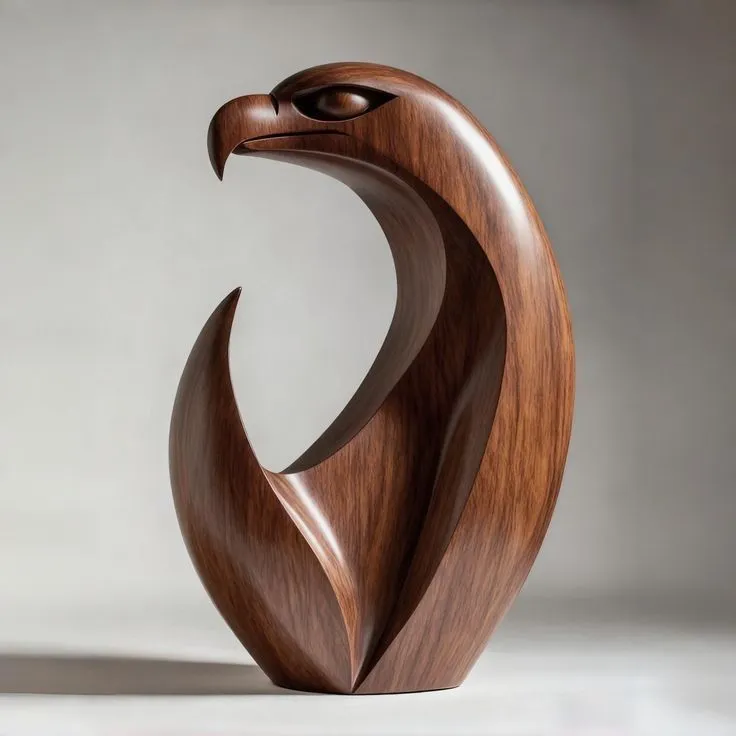 WOODEN EAGLE SCULPTURE