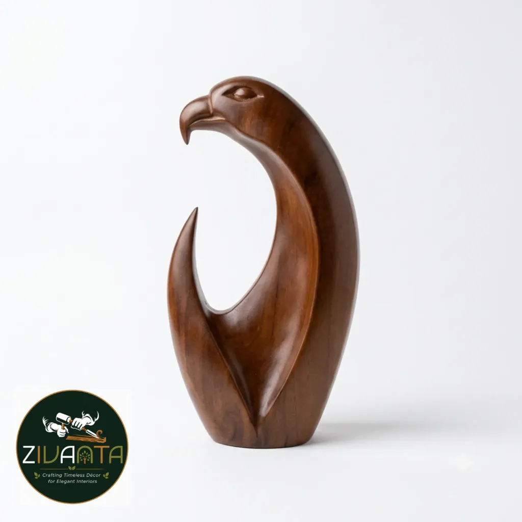WOODEN EAGLE SCULPTURE