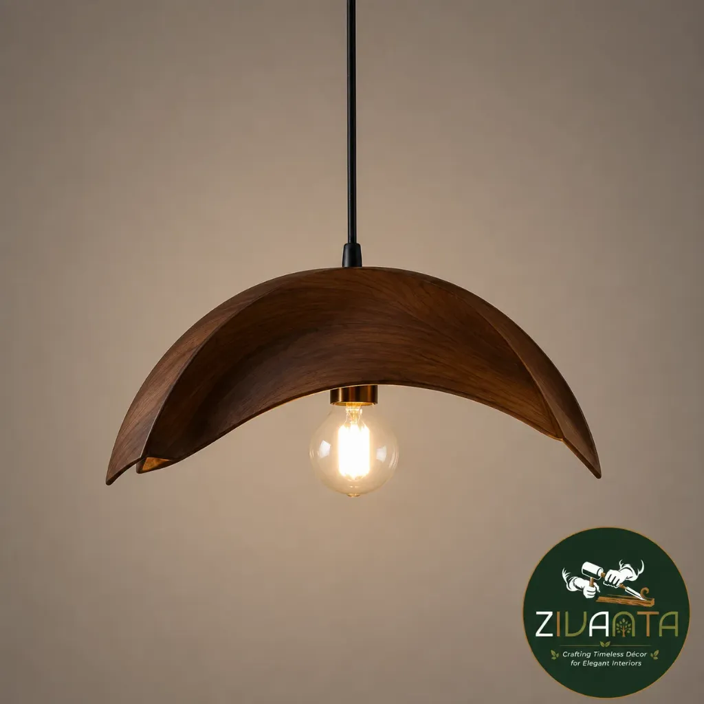 [ZIVWAV1] Wave Arch Wooden Pendant Light