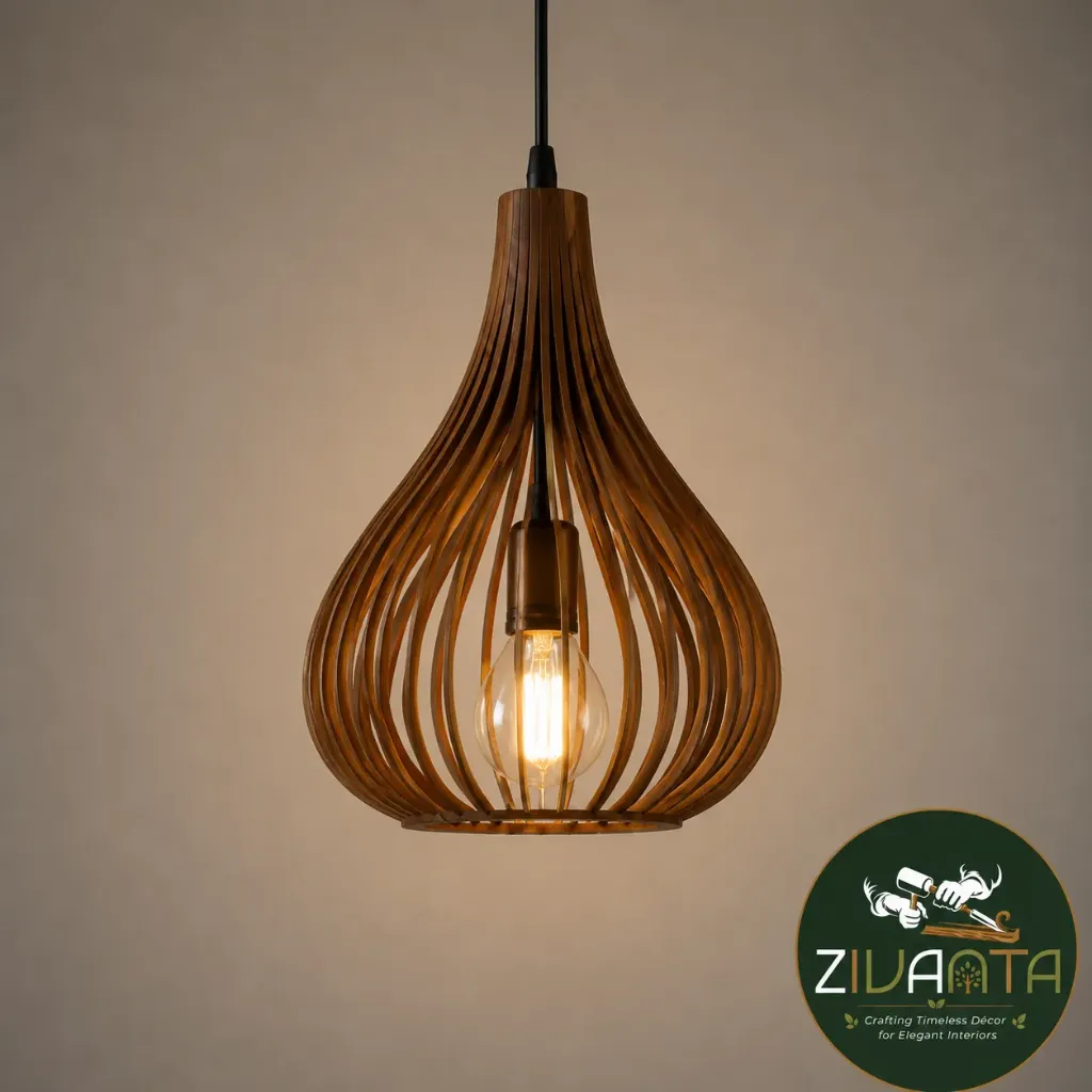 [ZIVRIB1] Ribbed Teardrop Pendant Light