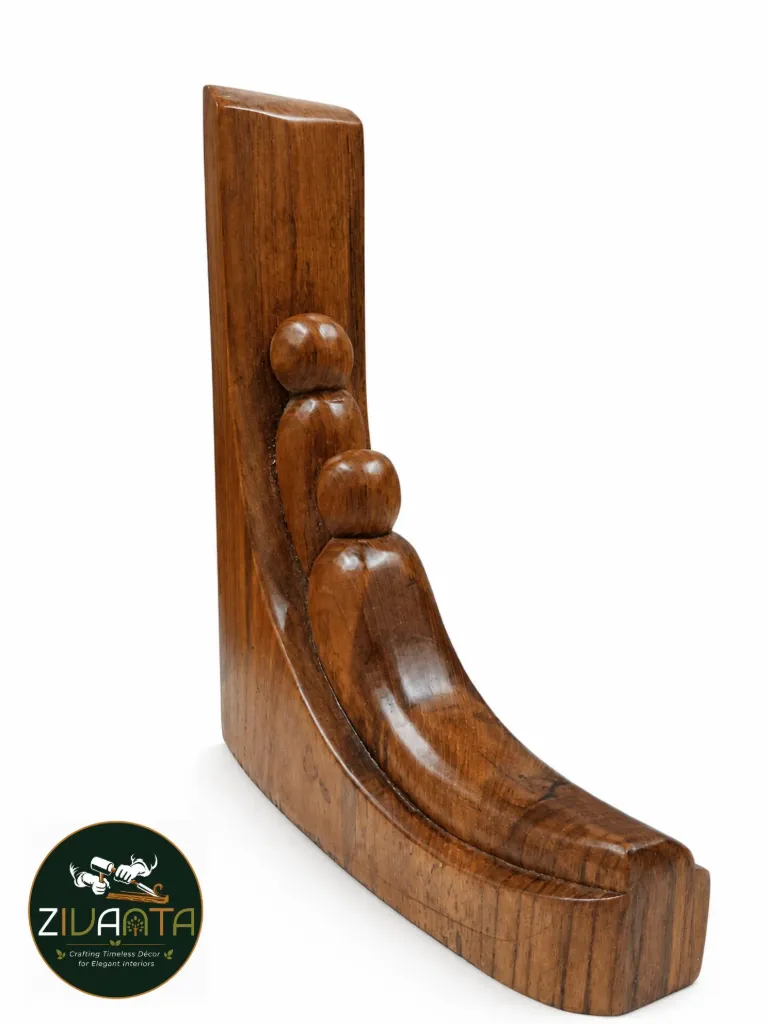 [ZIVWOO25] TEAK WOOD BOOKEND HOLDER