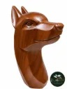 TEAK WOODEN WOLF SCULPTURE
