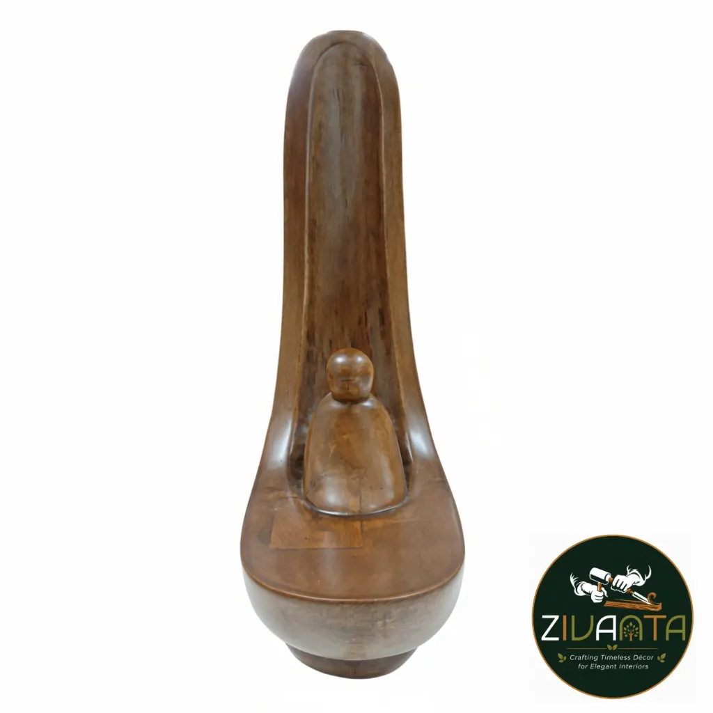 Wooden Serenity Crescent Sculpture
