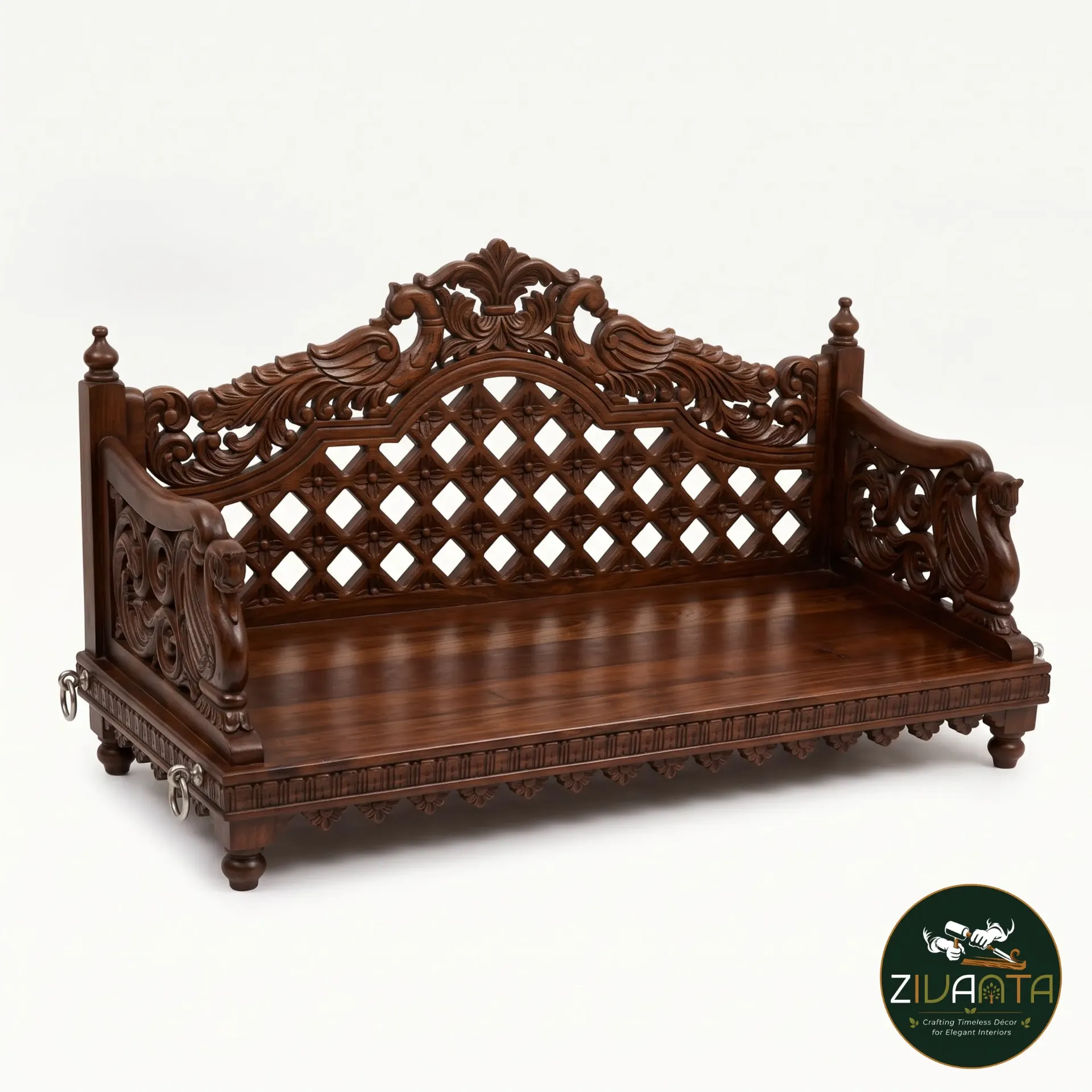 [ZIVHAN1] Handcrafted Wooden Indoor Jhula Swing Bench