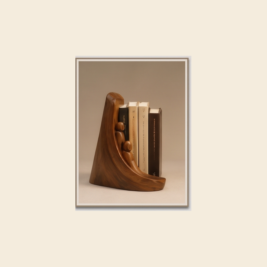 Wooden Bookend Sculpture